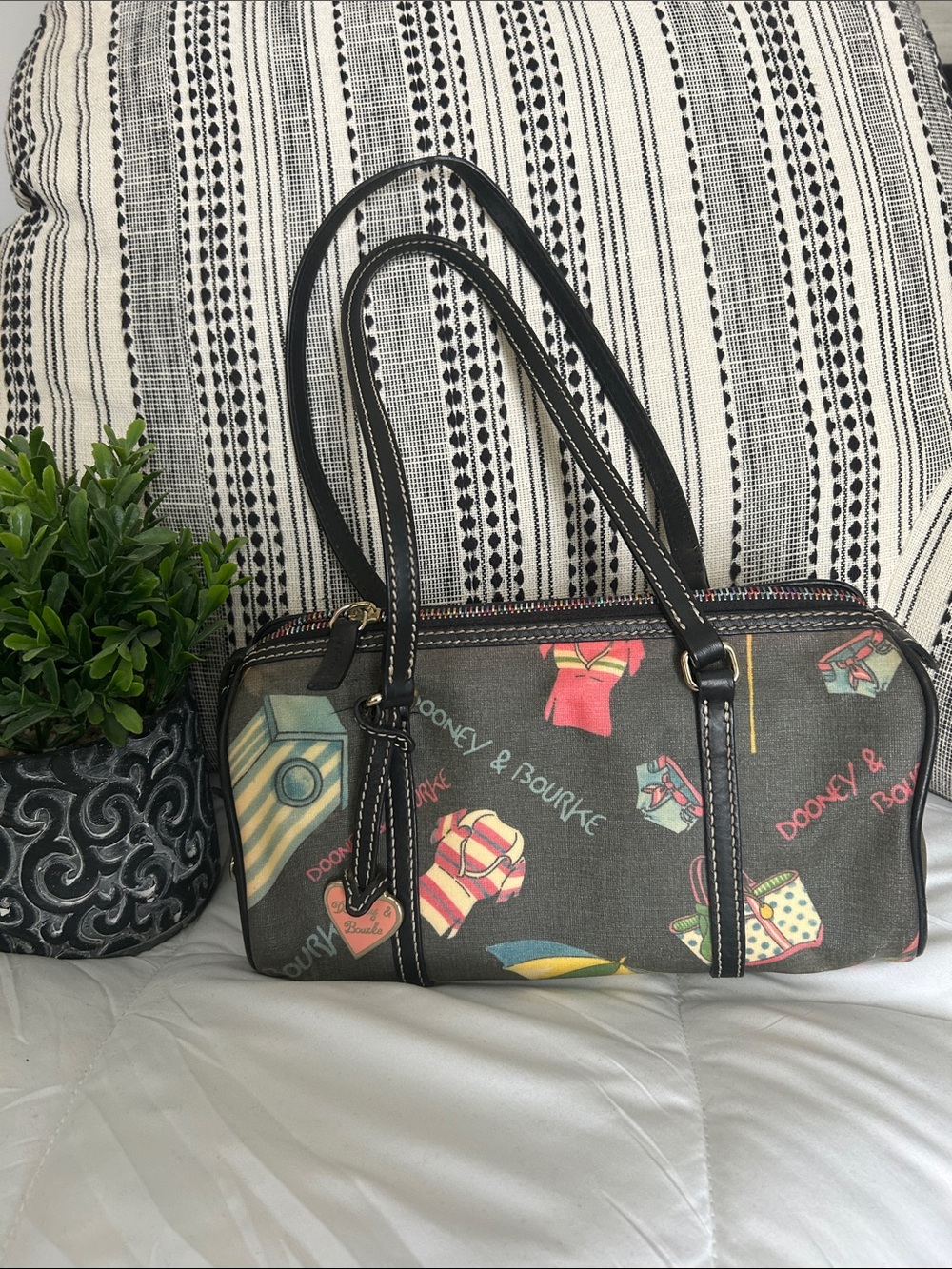 Dooney & Bourke Y2K Rainbow Zip Multicolor Summer Barrel Shoulder Bag